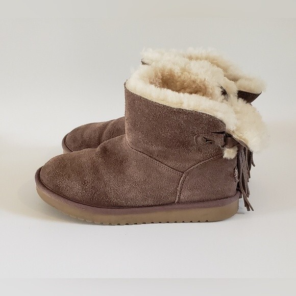 Koolaburra by Ugg Jaelyn Mini Gray/Brown Suede Boot - Picture 1 of 12
